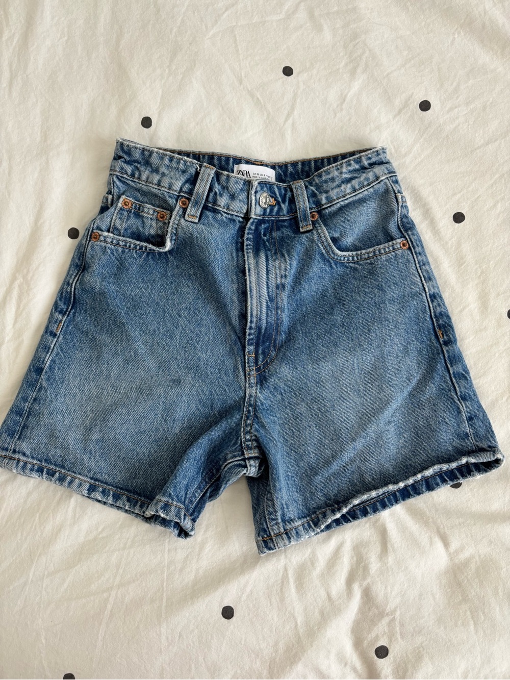 Zara Blue Vintage-Style Denim Shorts